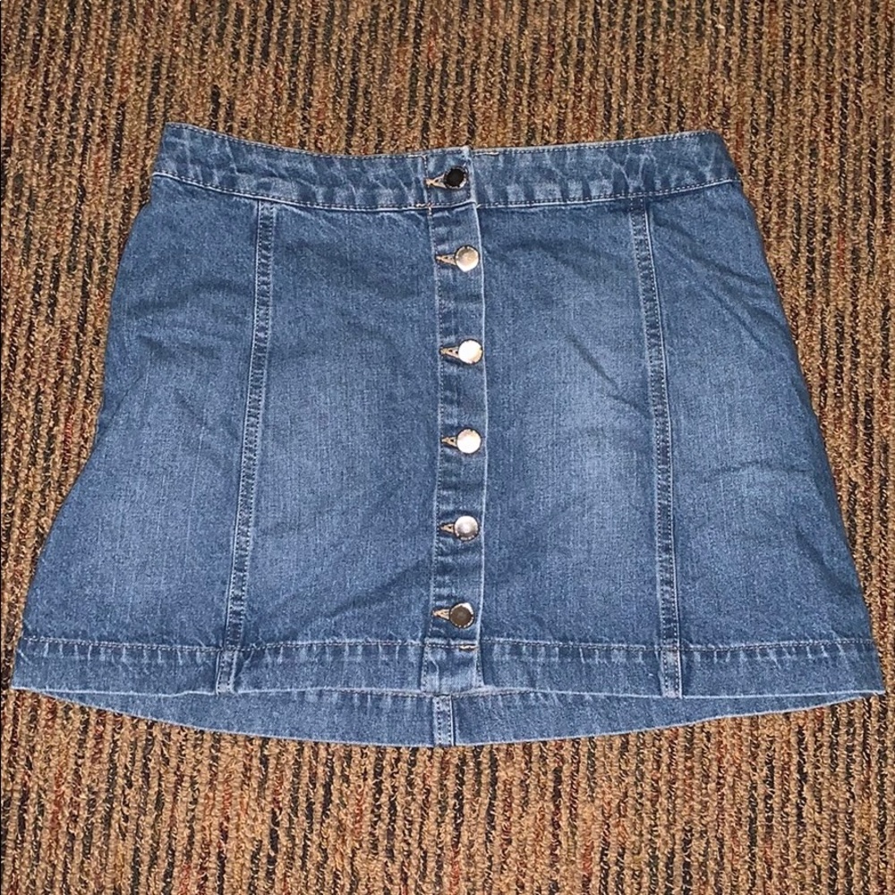 Button Up Jean Skirt